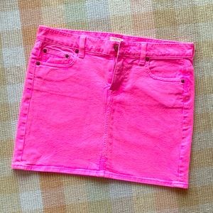 NWT J. Crew Neon Pink Denim Skirt